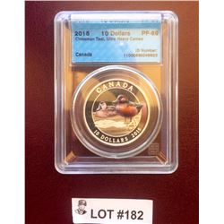 RCM: 2015 $10 PR-69 CCCS Cinnamom Teal, Ultra Heavy Cameo