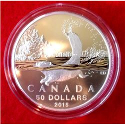 RCM ; 2015 50$  99.99 Fine Silver,  The Beaver- Tax Exempt. No Box, No C.O.A