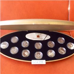 RCM: 1999 Millenium Sterling Silver Quarter, Set of 12 Pieces, Maroon Clamshell, no outbox