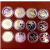 Image 2 : RCM: 1999 Millenium Sterling Silver Quarter, Set of 12 Pieces, Maroon Clamshell, no outbox