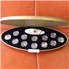Image 3 : RCM: 1999 Millenium Sterling Silver Quarter, Set of 12 Pieces, Maroon Clamshell, no outbox