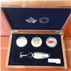 Image 1 : MRC: 2016 Canadian Big Fish 1 oz. Fine Silver 3-Coin Set, C.O.A, Wooden Box, No Sleeve, Tax Exempt.