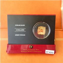 MRC: 2006 $3 Square Sterling Silver Coin-The Beaver,  C.O.A. Box, No Sleve