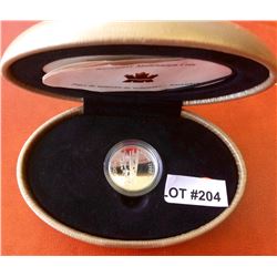 MRC: 1999 25-cent Sterling Silver November Millennium coin, C.O.A. & Lether clamshell Box