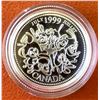 Image 1 : MRC: 1999 25-cent Sterling Silver July Millennium coin, C.O.A. & Lether clamshell Box
