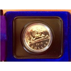 MRC: 1975 Uncirculated Canoe Nickel Dollar in Mint Holder