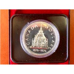MRC: 1976 Proof Ottawa Parliament Silver Dollar in Mint Holder