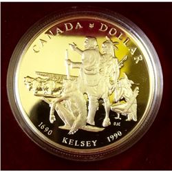 RCM Issue: 1990 Proof Silver Dollar- Henry Kelsey, No Sleeve