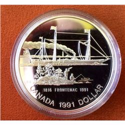 RCM Issue: 1991 Proof Silver Dollar- Frontenac