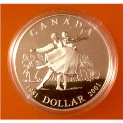 RCM: 2001 Proof Dollar-National Ballet, C.O.A. Sleeve & Box