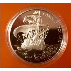 RCM: 2004 Fine Proof Dollar-400th Anniv,First French Settlement in North America 1604-2004, C.O.A. S