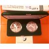 RCM: 1986 $20 Proof XV Olympic Winter Games, Set of Two Sterling Coin. Cross-Country Skiing & Free S