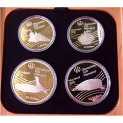 RCM: 1976 Montreal Summer Olympic Games-Serie VII Set of $ Sterling Coin 2 x $10 $ 2 x $5 Dollars.