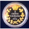 Image 2 : MRC: 2015 5 Cents Fine Silver Coin Legacy of the Canadian Nickel-The Criossed Maple Boughs, no Tax, 