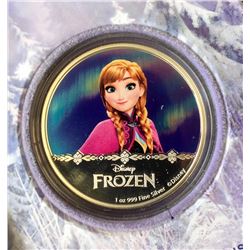 Niue Mint: 2016 Disney Frozen 1 Oz .999 pure Silver Coin - Anna, Under the Shimmering Northern Light