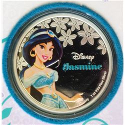 New Zeland Mint: 2015 Disney Princess JAsmine Surrounded by Relief Engraved Flowers. 1 Oz .999 pure 