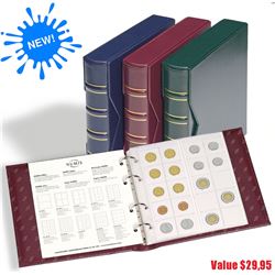 Numi coin Album From Lighthouse Brand New Green Leatherette Bookbinderas Quality 4-ring