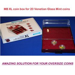 MB XL Coin Box FOR 20$ Venitien Glass Mint Coins. Holds up to 20 coins in the original Mint capsules