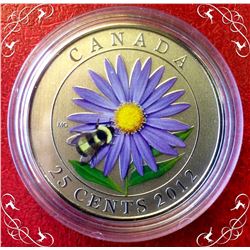 MRC: 2012 25-Cent Coloured Coin-Aster and Bumble Bee