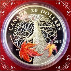 MRC: 2013 $20 Fine Silver-canadian Maple Canopy (Autumn) , No Tax