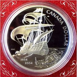 RCM: 2004 $1 Sterling Silver, 400th Anniversary of the French Settlement in North Canada