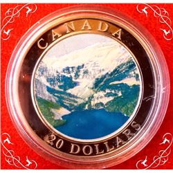 RCM: 2003 $20  Fine Silver 1 Oz The Rockies. C.O.A. Box & Sleeve.