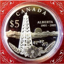 RCM: 2005 $5 Fine Silver Special Edition Proof Coin- Alberta's Centennial