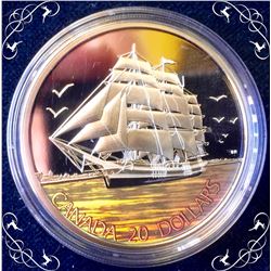 RCM: 2005 $20 Fine Silver Tall Ship Series: 3-Masted Ship