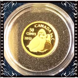 RCM; 2013 1/25 Ounce Gold Coin Owl Shaman Holding Goose C.O.A. No Black Sleeve