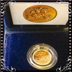 United Kingdom-Royal Mint: 1982 Proof Half Sovereign, Weight 3,99 grammes and mesures 19,30 mm in Di