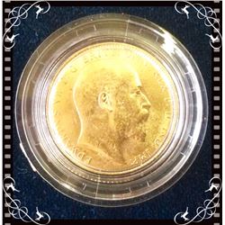 United Kingdom-Royal Mint: 1910 Sovereign The Edward VII de Saules Head, 7,98 g 22k Gold PREMIUM 6% 