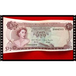 Banknote Bahamas 1/2 $ 1968 Fifty Cents pick # 26a