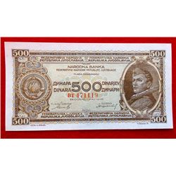 Banknote Yugoslavia 500 Dinara, Pick # 66a