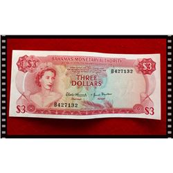 Banknote Bahamas 1968 $3 Pick p-28a
