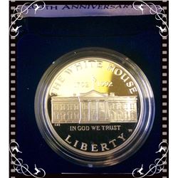 USA: 1992 White House 200 th Anniversary Proof coin-West Point  Mint-90% Silver .76 troy oz