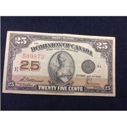 1923 25 Cent Banknote