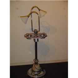 1950'S Art Deco Lighted Chrome Ashtray Stand