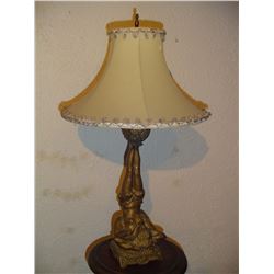 Early 1900'S Lady Figural Electric Table Lamp