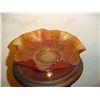 Image 1 : Large 3 Footed Patterned Marigold Carnival Glass Bowl