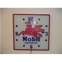 Mobil Oil Advertising Clock Dated 1956