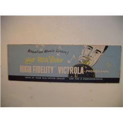 Large RCA Victor Card Board Advertising Sign