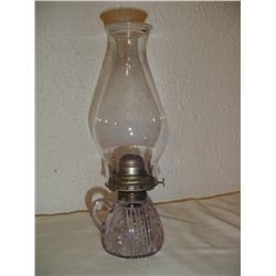 Turning Purple # 2 Finger Hold Pattern Glass Oil Lamp