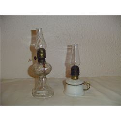 2 Miniature Coal Oil Lamps