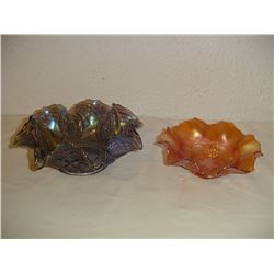 2 Early Carnival Glass Bowls