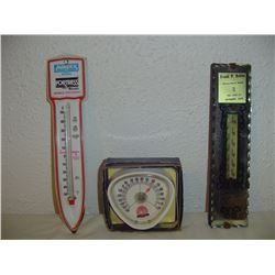 3 Old Advertising Thermometers