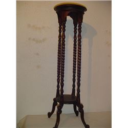Early Mahogany Barley Twist Plant Or Lamp Stand