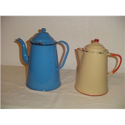 2 Graniteware Coffee Pots