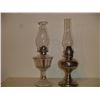 Image 1 : 2 Old Coal-Oil Lamps Glass And Nickel