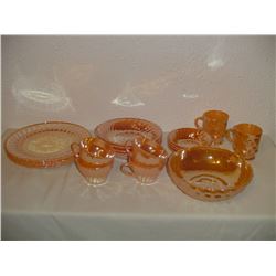 4 Place Setting Plus Extras Peach Luster Fire King Dishes