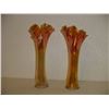 Image 1 : Pair Of Large 12 Inch Marigold Carnival Glass Vases